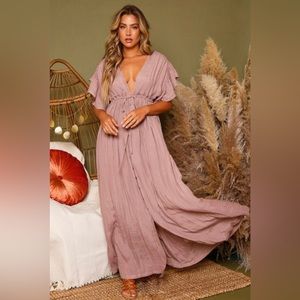 Peach love California button down dress / cardigan